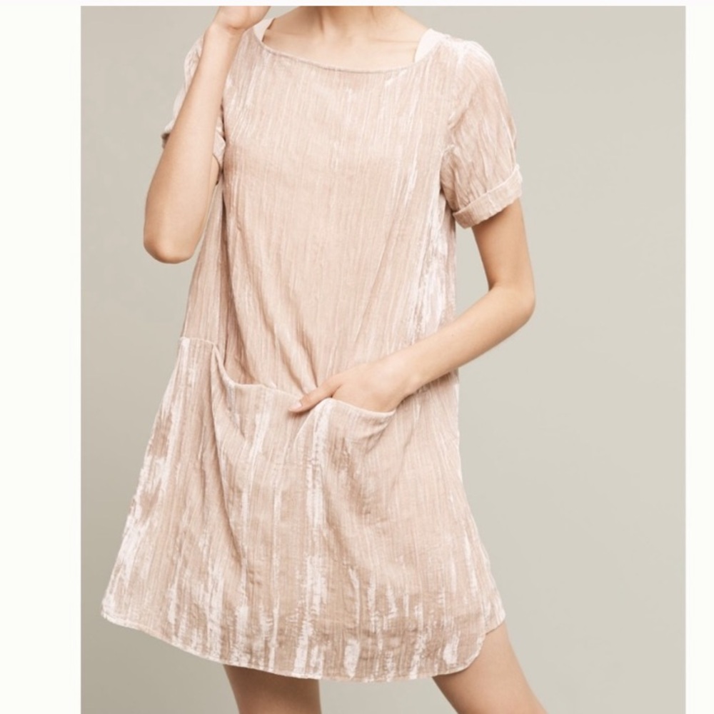 Anthropologie velvet shift dress